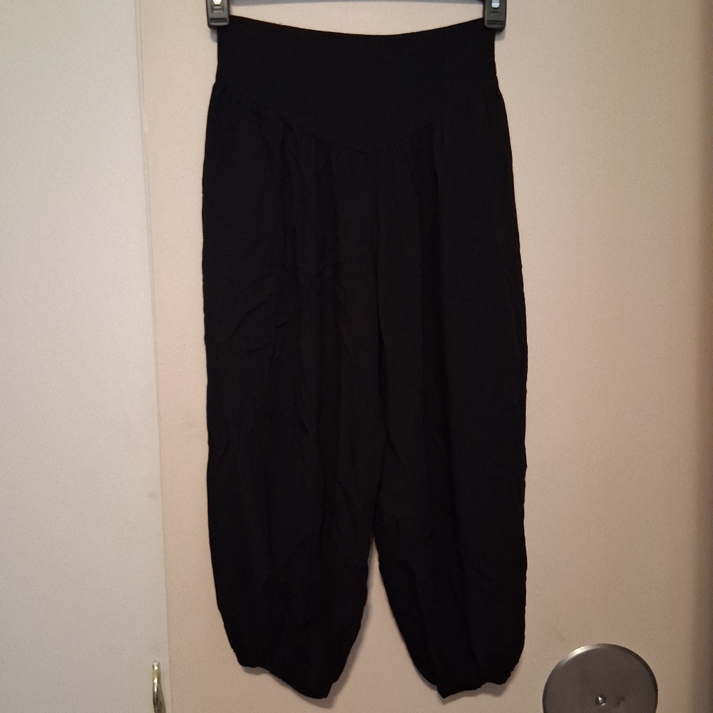 Lost Island Belly Dancing Capri Balloon Harem Pants 100% Cotton Black S/M